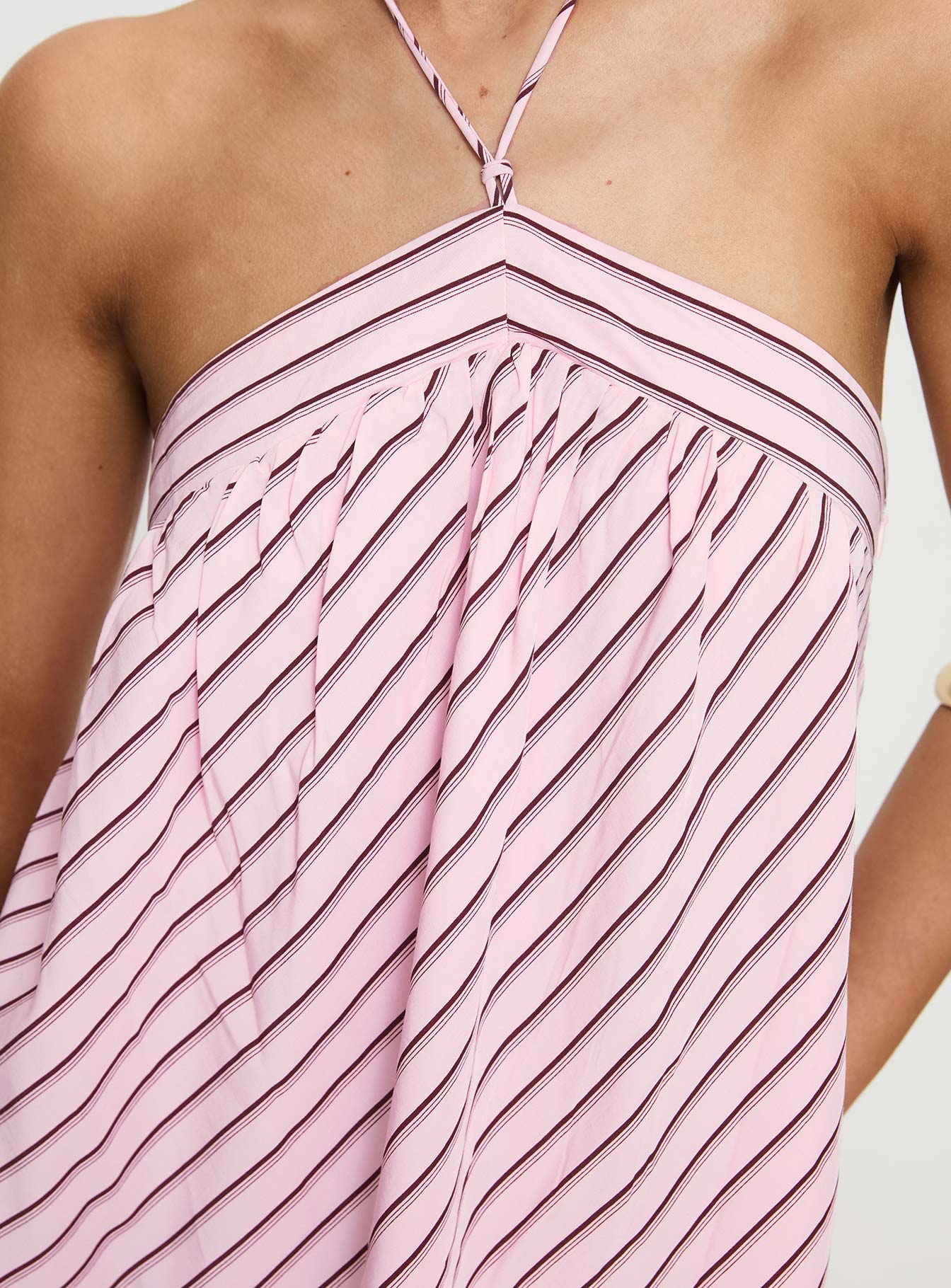 Moonlit Pink Stripe Mini Dress